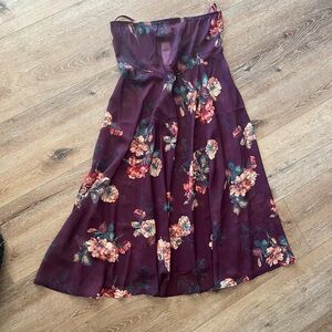 LyreBird Sheer Chiffon Maxi Dress NWT Plum Floral XS S